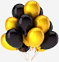 黑色与金色的气球png免抠素材_新图网 https://ixintu.com 气球 元素 黑金色 天空