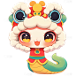 蛇年春节可爱感拟人蛇青蛇元素