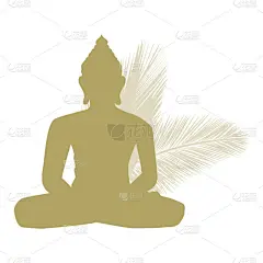 黄金,叶子,佛,棕榈树,活力,卫塞节,贺卡,肖像,环境,健康
