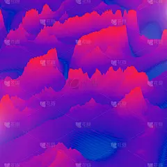 抽象的剪纸背景。超现实主义的地形。
