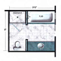 bathroom floor plan-I would swap the shower/bath with the toilet/sink...: 