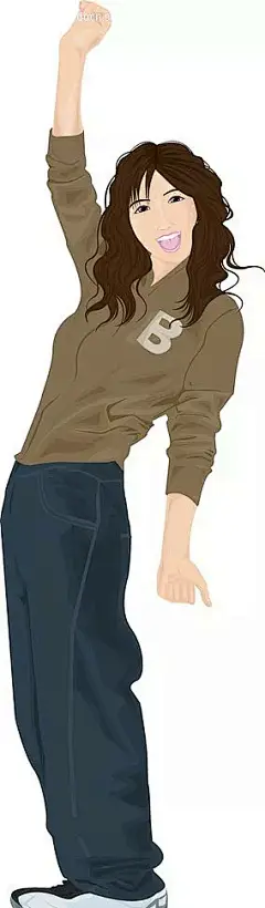 跳舞的毛衣少女插画矢量图AI|彩色|插画|插图|服饰|卡通|卡通人物|卡通人物图片|可爱|漫画|漫画人物|女性|配图|人物|人物素材|人物图片|商业|时尚|矢量人物|矢量图|素材|温暖