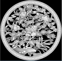 0724牡丹花开富贵镂空壁挂件摆屏风匾精雕JDP灰度BMP格式木雕图-淘宝网