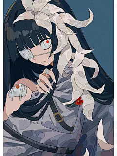 清冷系插画天花板！暗黑少女绝绝子 - 小红书