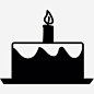 一支蜡烛蛋糕界面ios7填充2个 https://88ICON.com 一支蜡烛蛋糕 界面 ios7填充2个