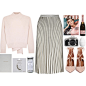 A fashion look from December 2016 featuring tie top, white midi skirt and mid-heel shoes. Browse and shop related looks.