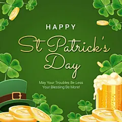 St. Patrick's Day Party Celebration Happy Quotes Instagram Post Image