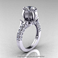 Classic 14K White Gold 1.0 Ct White Sapphire Diamond by artmasters, $1379.00