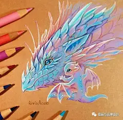I&amp;B插画丨我滴天呐，彩铅画的小宇宙被打开了，小神兽好美腻（一）