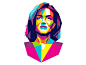 Geometric head #2 - Sheryl Sandberg - infographic element