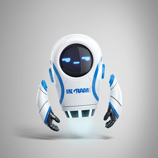 机器人，萌萌哒，个性，蓝白黑， 工业设计...