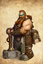 Dwarf Blacksmith, Cole Eastburn : Personal Dwarf Blacksmith that I showed during Blizzcon for an art tutorial.