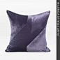 MILAMILA简约现代/靠包抱枕靠垫/紫色绒面拼接方枕