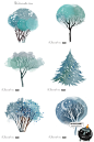 北欧手绘卡通小清新水彩圣诞树卡通树插画背景封面AI矢量设计素材-淘宝网