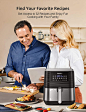 Amazon.com: Innsky Air Fryer 5.8QT, 1700W Stainless Steel Air Fryer Oven for Roasting, High-Tech Cooking appliances & Oilless Cooker with LED Touchscreen, 7 Cooking Presets, Keep Warm Preheat (32 Recipes Books): Kitchen & Dining