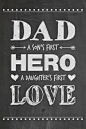 Dad - A Son's First Hero, A Daughter's First Love - - Juggling Act Mama free Father's Day chalkboard printable