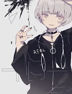 二次元，动漫，美少女，萌妹子，短发，白发，酷girl，壁纸
上传者：泽荷