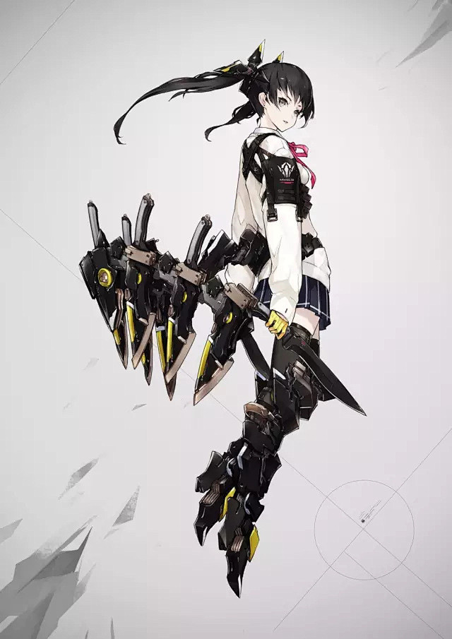 机甲少女！！Biubiubiu~日本插画...