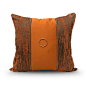 新中式样板房抱枕 沙发靠包飘窗靠垫 橘橙色仿真丝暗花铜饰方枕套-淘宝网
