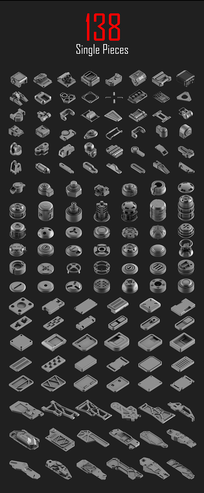 Hard Surface Kitbash Pack Vol2