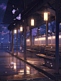 雨天的公交车站‖可商素材，无水印分享 - 小红书