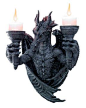 Dragon with Two Torches for Candle Holders Wall Piece: 