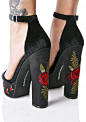 Chinese Laundry Ariana Velvet Embroidered Platforms: 