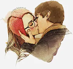 人物_新图网 https://ixintu.com 人物 卡通 动漫 亲吻 情侣元素