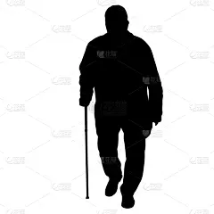 白色背景,老年男人,分离着色,白色,多代家庭,人,肢体缺损,男人,古老的,剪影