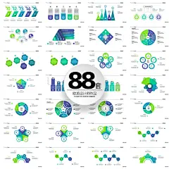 ai矢量数据图表饼图柱状图数字序列信息办公商务报告汇总设计素材-淘宝网