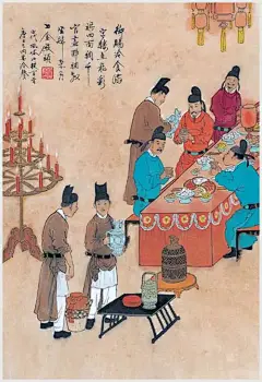 快过年啦，看看中国古代风俗一百图！22、内宴冷餐（唐）