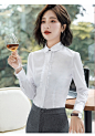 雪纺衬衫女长袖2019秋装新款名媛白衬衣打底衫职业装商务工装上衣-tmall.com天猫