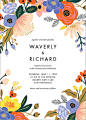Vivid Florals Wedding Invitation | Paper Source : Send out adorable wedding invitations to get your guests excited for your big day. This Rifle Paper Co. for Paperless Post design is wrapped in wildflowers featuring florals in peachy pink and purple tones