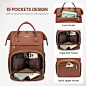 Amazon.com: LOVEVOOK Laptop Backpack for Women Fashion Travel Backpack Purse PU Leather 15.6 Inch Computer Bag Large Teacher Nurse Bag for Work Business College : Electronics