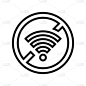 Wifi划线标记线图标矢量插图