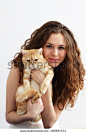 Girl holds a British cat