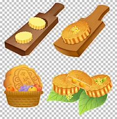 中秋美食月饼插画中秋节免抠素材免扣元素 (5)