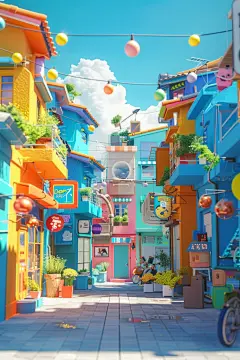 C4D电商街景场景虚拟空间设计