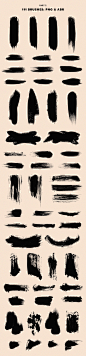 大胆的毛笔PS笔刷素材（PNG & ABR）Swirls＆Strokes Brushes Set #2704742