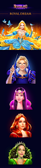 Royal Dream : Characters, props, and icons for Royal Dream game mobile for Neverland Casino.