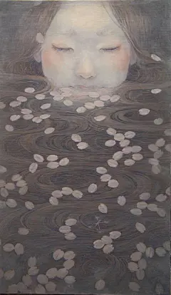 日本插画家平野実穂(Miho Hirano) 的唯美风格插画｜花与少女