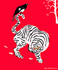 remakes of korean traditional painting : remake a picture drawn about 300 years ago to wish good luck in the new year