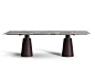 Rectangular dining table with marble top MESA DUE | Rectangular table by Poltrona Frau