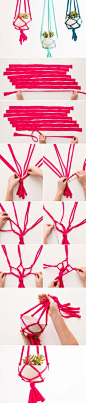 DIY your own macrame hanging vase with this tutorial.
