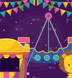 可爱的,狮子,船,货亭,马戏团,野生动物,现代,动物,装饰物,爱