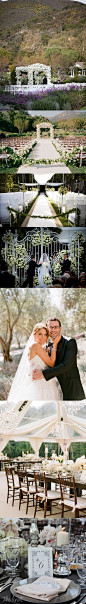 #真实婚礼#纯白色的圣洁婚礼，在白色花朵和绿叶的装饰下，散发着悠悠的清香~ 更多: http://www.lovewith.me/share/detail/all/30624