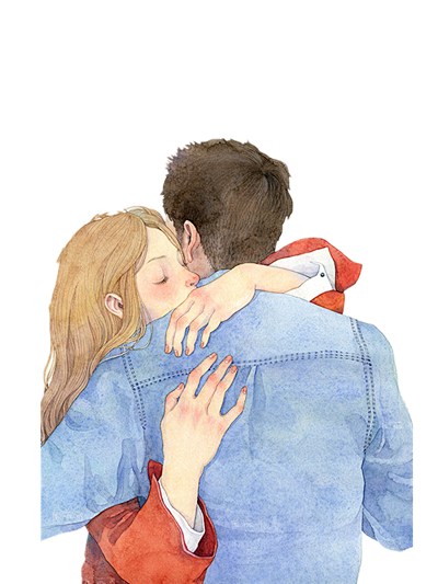 手绘 情侣插画  png