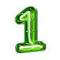Number 1 Shape Neon Text  3D Icon