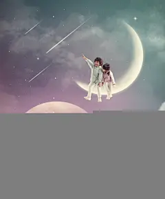 童话伙伴流星雨梦想奇幻旅行海报 合成设计 空间合成