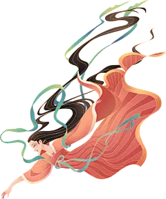 情侣古装七夕简洁彩色七夕节平面古代人物古风人物肌理插画图片